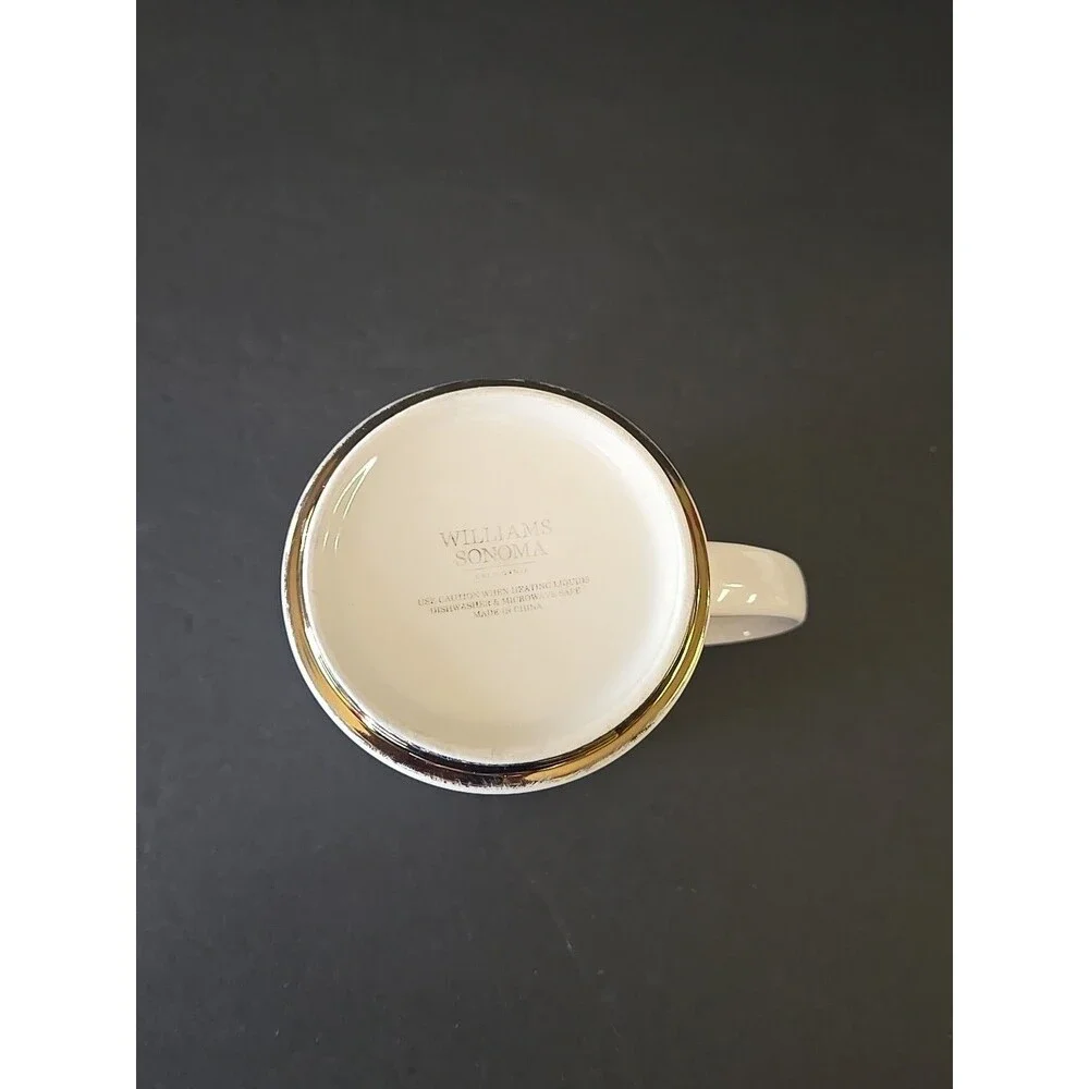 Williams Sonoma Ceramic Coffee Mug Monogram Letter Gold Initial B